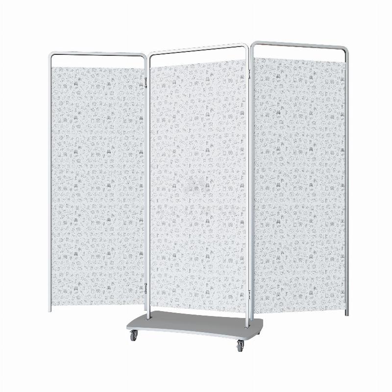 Медична Ширма ШС 4, ТОВ Алюмікс ТМК, трьохсекційна на колесах..